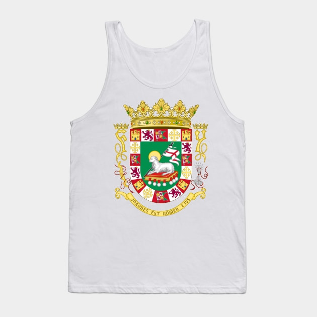 Coat of arms of the Commonwealth of Puerto Rico Tank Top by Flags of the World